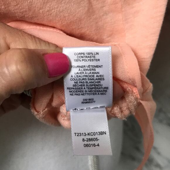 Sanctuary Nora Tiered Hem Linen Sleeveless Shirt Tee Peach Ruched Small - Picture 7 of 7